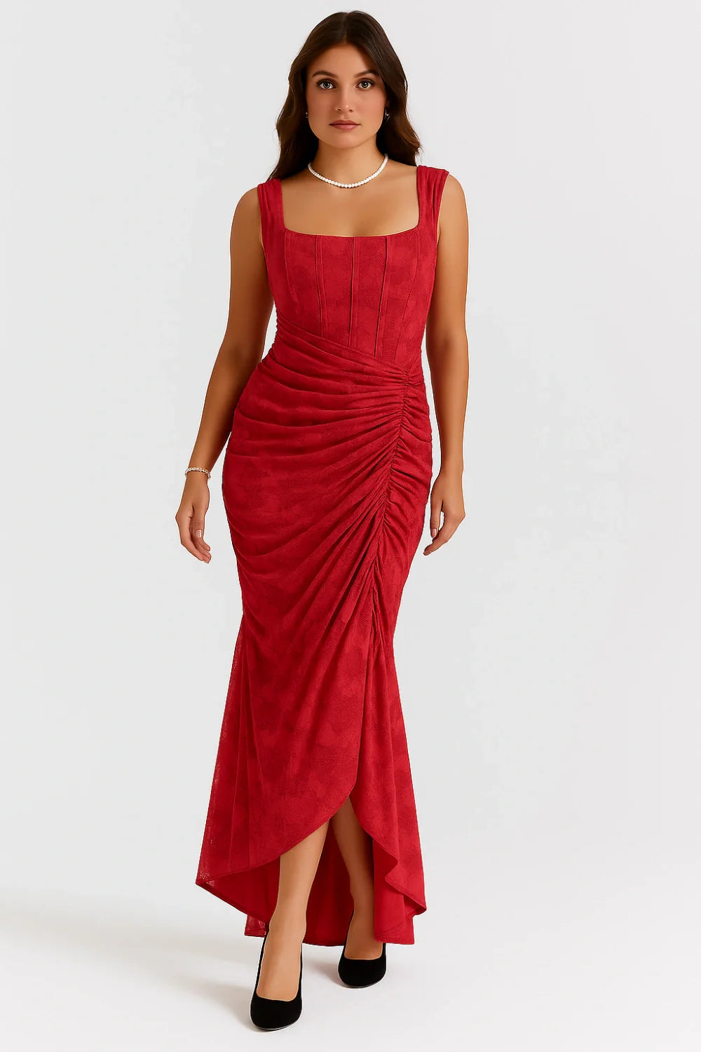 Elegante Maxi Jurk met Rozenpatroon voor Dames | Tijdloos | Arabella