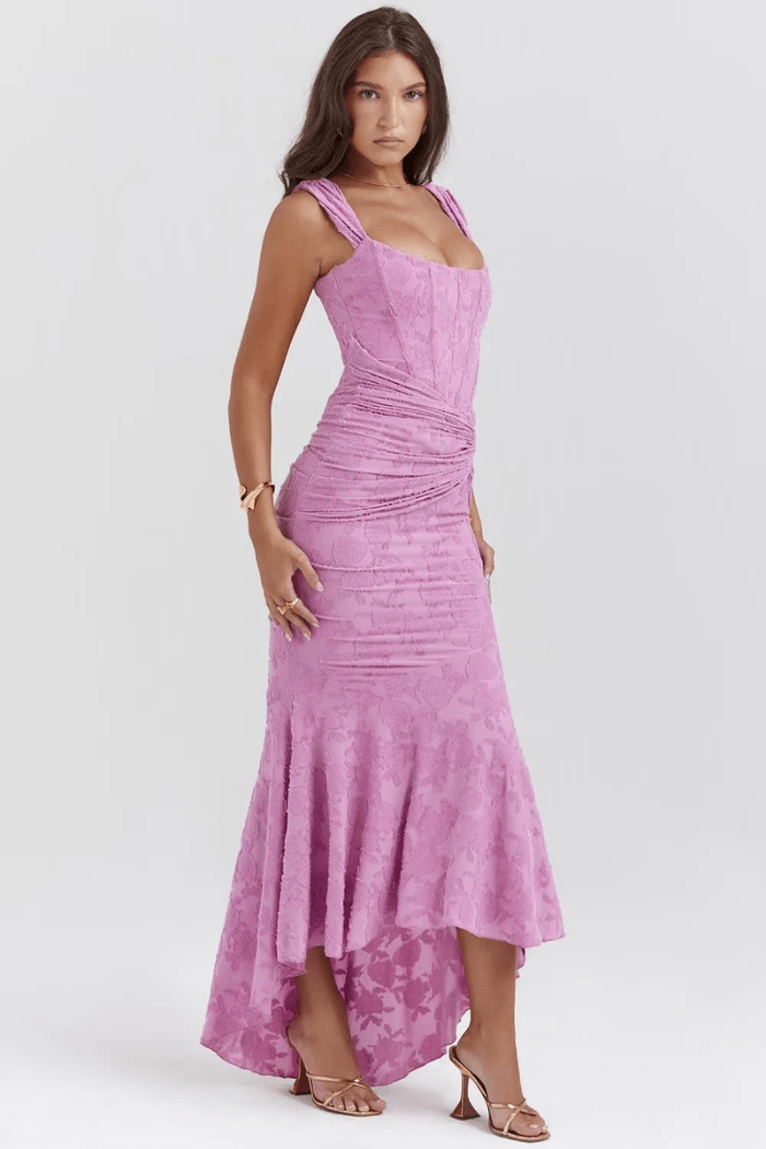 Elegante Maxi Jurk met Rozenpatroon voor Dames | Tijdloos | Arabella