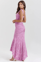 Elegante Maxi Jurk met Rozenpatroon voor Dames | Tijdloos | Arabella
