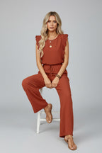 Elegante Set Dames Kantdetails Blouse en Broek | Céleste