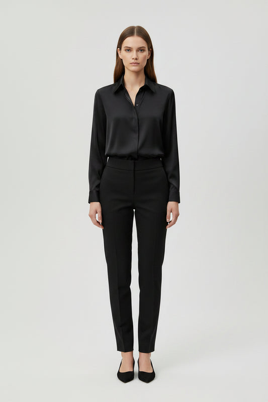 Elegante Zijden Blouse met Klassieke Kraag Dames | Tijdloos | Vivienne