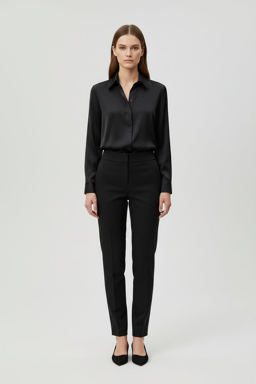 Elegante Zijden Blouse met Klassieke Kraag Dames | Tijdloos | Vivienne