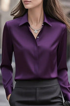 Elegante Zijden Blouse met Klassieke Kraag Dames | Tijdloos | Vivienne