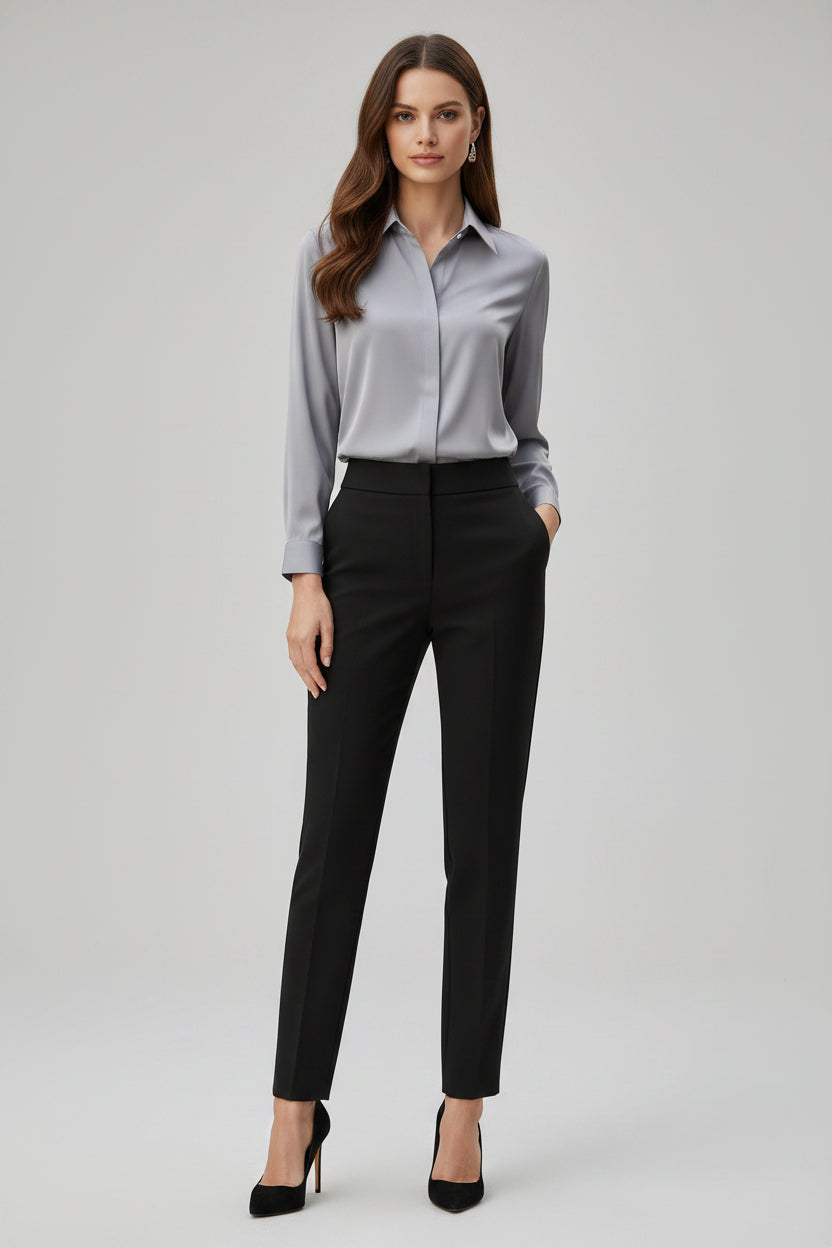 Elegante Zijden Blouse met Klassieke Kraag Dames | Tijdloos | Vivienne