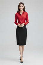 Elegante Zijden Blouse met Klassieke Kraag Dames | Tijdloos | Vivienne