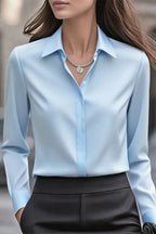 Elegante Zijden Blouse met Klassieke Kraag Dames | Tijdloos | Vivienne