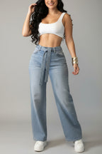 Flared Jeans Dames Strass Hoge Taille Glamour | Gloire