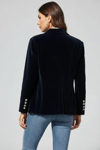 Getailleerde Fluwelen Blazer Dames | Decoratieve Knopen | Veloria