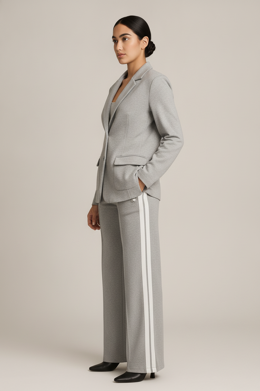 Blazerset met Broek — Verona – Grijs – zijaanzicht