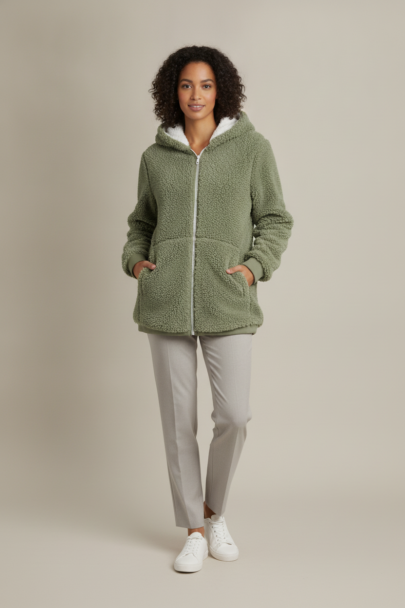 Pluche Jack met Capuchon — Brisa – Groen – vooraanzicht