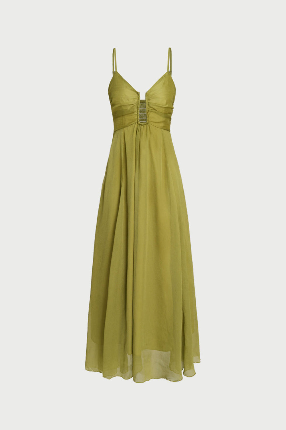 Groene Maxi Jurk Dames Zomer Hoge Taille Cut-out | Savana