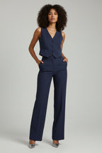 High-Waist Broek Dames Rechte Snit Elastische Band | Naïla