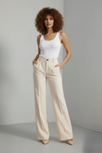 High-Waist Broek Dames Rechte Snit Elastische Band | Naïla