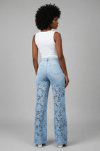 High-Waist Wide Leg Jeans Dames met Kant Elegant | Hana