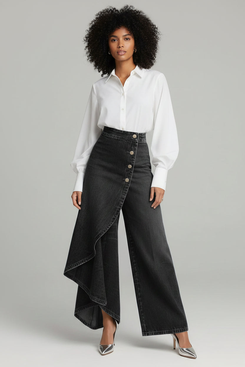 High-Waist Wide-Leg Jeans Dames Relaxed Fit | Zaraï