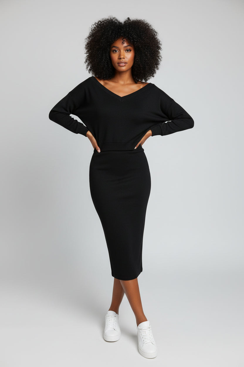 V-hals Set Dames | Top & Rok | Marit