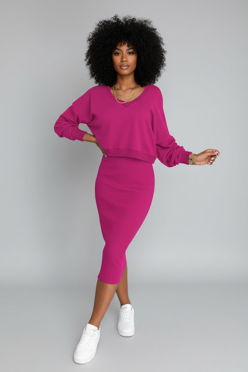 V-hals Set Dames | Top & Rok | Marit