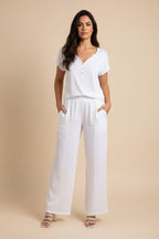 Chenille V-hals Top Dames - Dalila