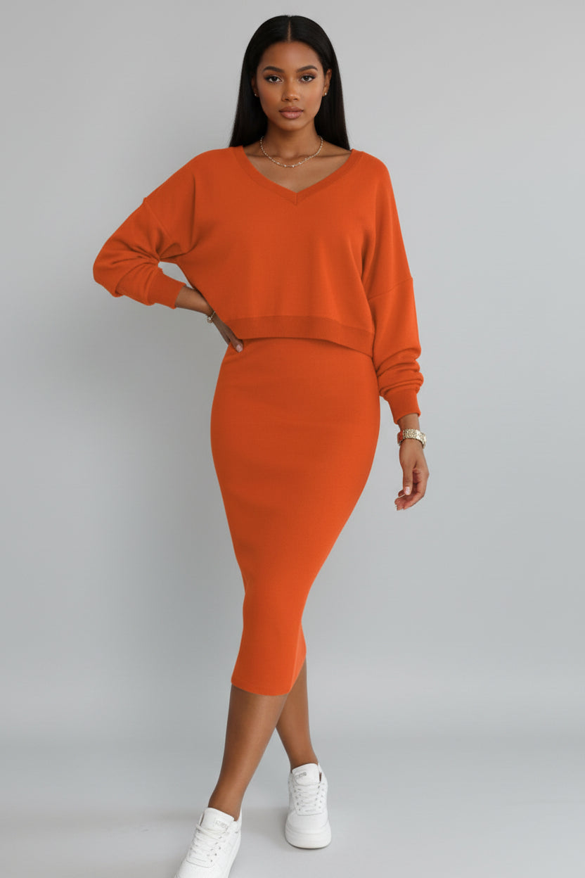 V-hals Set Dames | Top & Rok | Marit