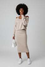 V-hals Set Dames | Top & Rok | Marit