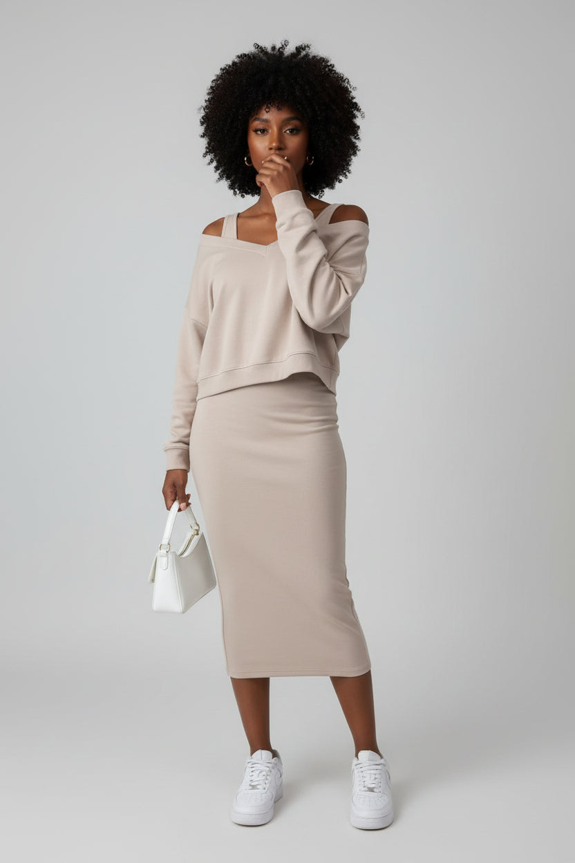 V-hals Set Dames | Top & Rok | Marit