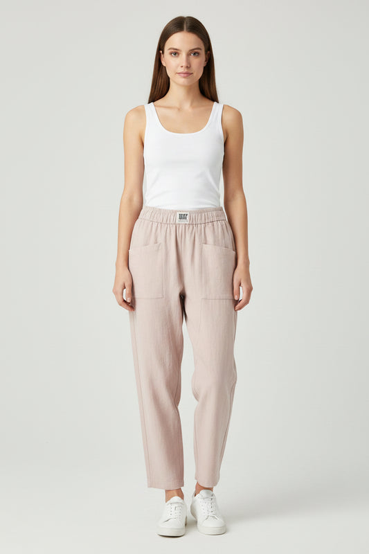 Joggingbroek Dames Amorissa - Linnen Look en Katoenen Comfort