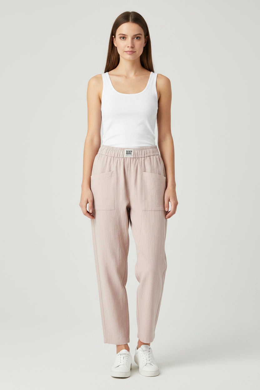 Joggingbroek Dames Amorissa - Linnen Look en Katoenen Comfort