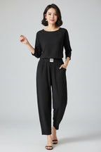 Joggingbroek Dames Amorissa - Linnen Look en Katoenen Comfort