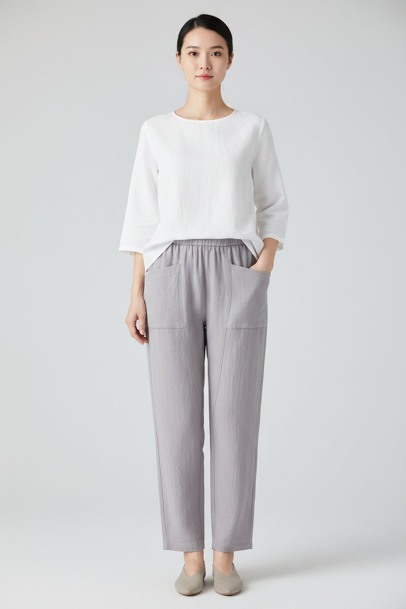 Joggingbroek Dames Amorissa - Linnen Look en Katoenen Comfort