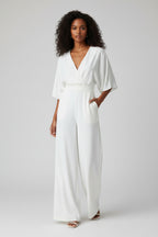 Jumpsuit Dames V-hals Hoge Taille Wijde Pijpen | Léonie