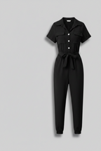 Jumpsuit met Ronde Hals en Korte Mouwen Dames | Stijlvol | Romina
