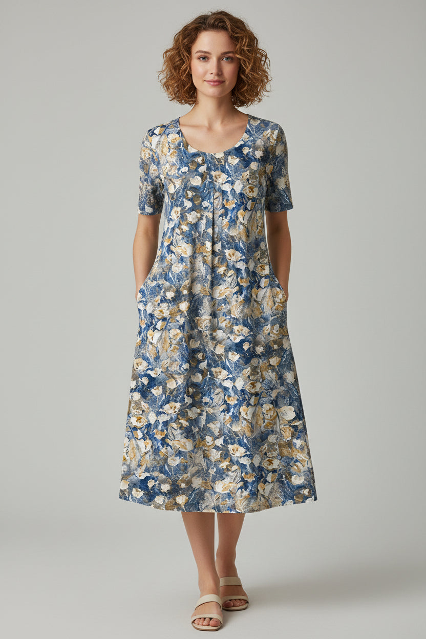 Katoenen Jurk Dames Bloemenprint Zijzakken Zomer | Ninon