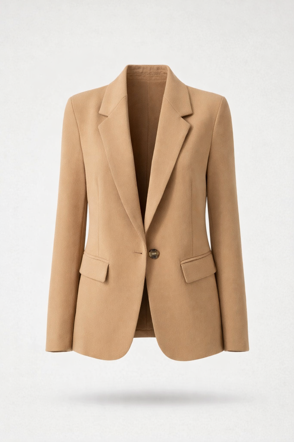 Getailleerde Blazer met Één Knoop — Robin – Camel – productfoto zonder model