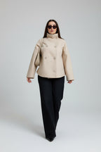 Korte Jas met Hoge Kraag Dames | Knoopsluiting & Elegant | Kamara