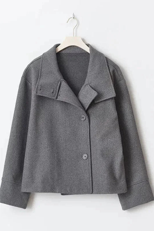 Korte Jas met Hoge Kraag Dames | Knoopsluiting & Elegant | Kamara