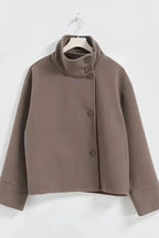 Korte Jas met Hoge Kraag Dames | Knoopsluiting & Elegant | Kamara