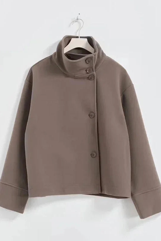Korte Jas met Hoge Kraag Dames | Knoopsluiting & Elegant | Kamara