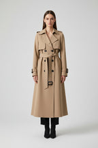 Lange Trenchcoat met Ceintuur Dames | Double-Breasted | Elowen