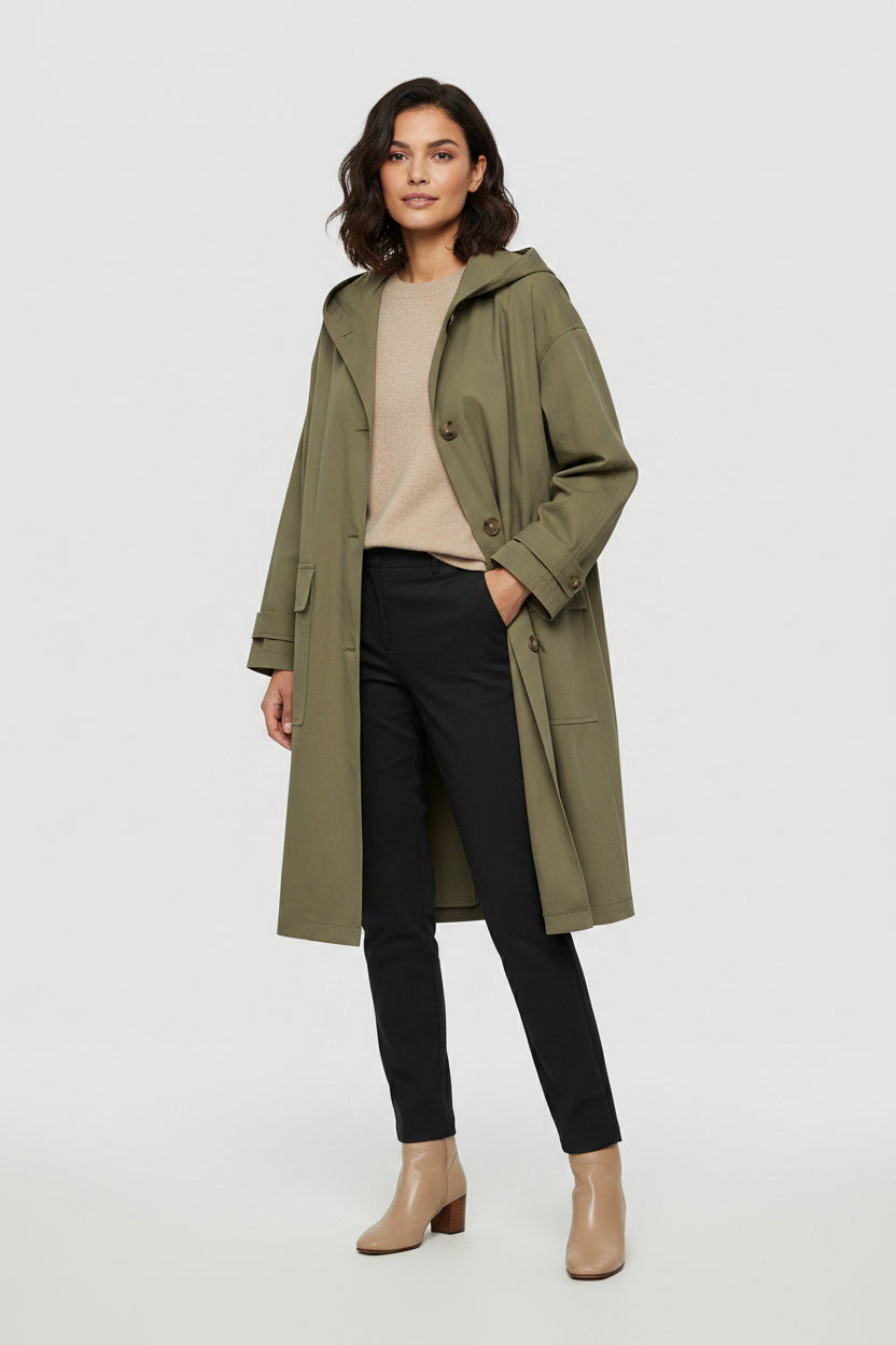 Lange Waterproof Trenchcoat voor Dames | Windproof | Isabelle
