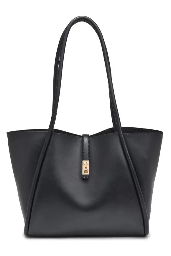 Leren Tote Bag met Goudkleurig Beslag Dames | Minimalistisch | Henrietta