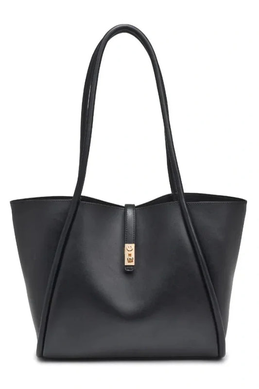 Leren Tote Bag met Goudkleurig Beslag Dames | Minimalistisch | Henrietta