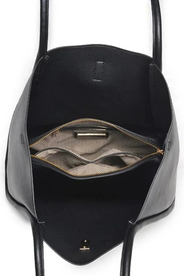 Leren Tote Bag met Goudkleurig Beslag Dames | Minimalistisch | Henrietta