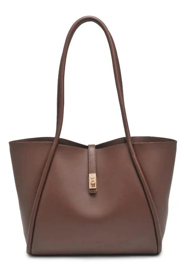 Leren Tote Bag met Goudkleurig Beslag Dames | Minimalistisch | Henrietta