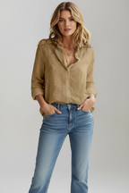 Linnen Blouse Dames Nayara - V-Hals en Knoopsluiting