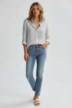 Linnen Blouse Dames Nayara - V-Hals en Knoopsluiting