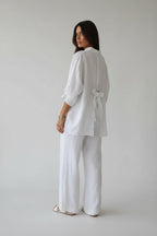 Linnen Blouse Dames Samara - Losse Pasvorm en Knoopsluiting