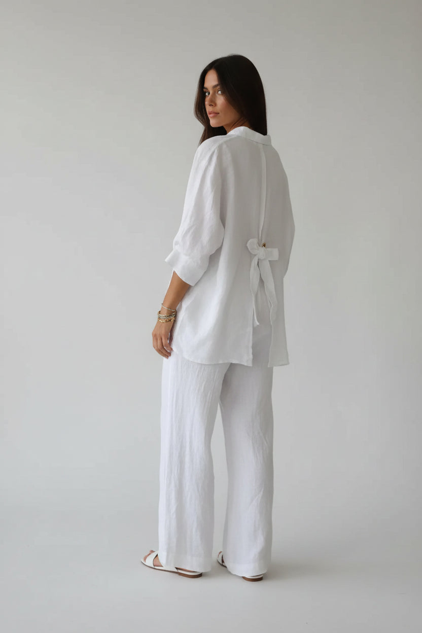 Linnen Blouse Dames Samara - Losse Pasvorm en Knoopsluiting