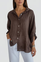 Linnen Blouse Dames Samara - Losse Pasvorm en Knoopsluiting