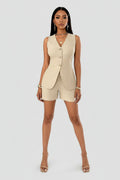 Linnen Set Dames Fiora - Blouse en Shorts