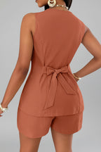 Linnen Set Dames Fiora - Blouse en Shorts